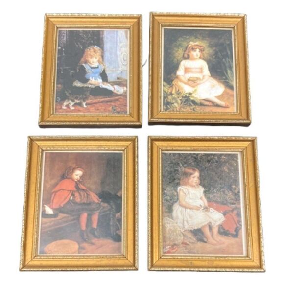Miniature Victorian Style Framed Prints Children Portraits Wall Art Gallery - Picture 1 of 6